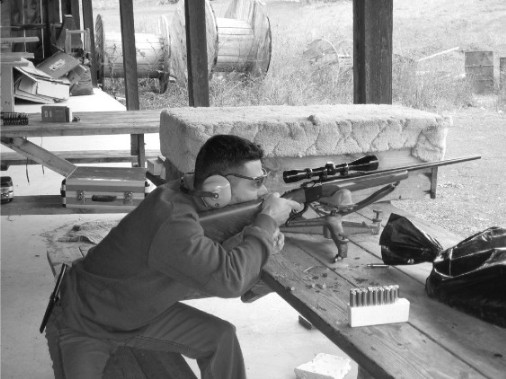 Tony Scotto (a.k.a. Tony Island), the musician, shooting a Ruger No. 1 .270